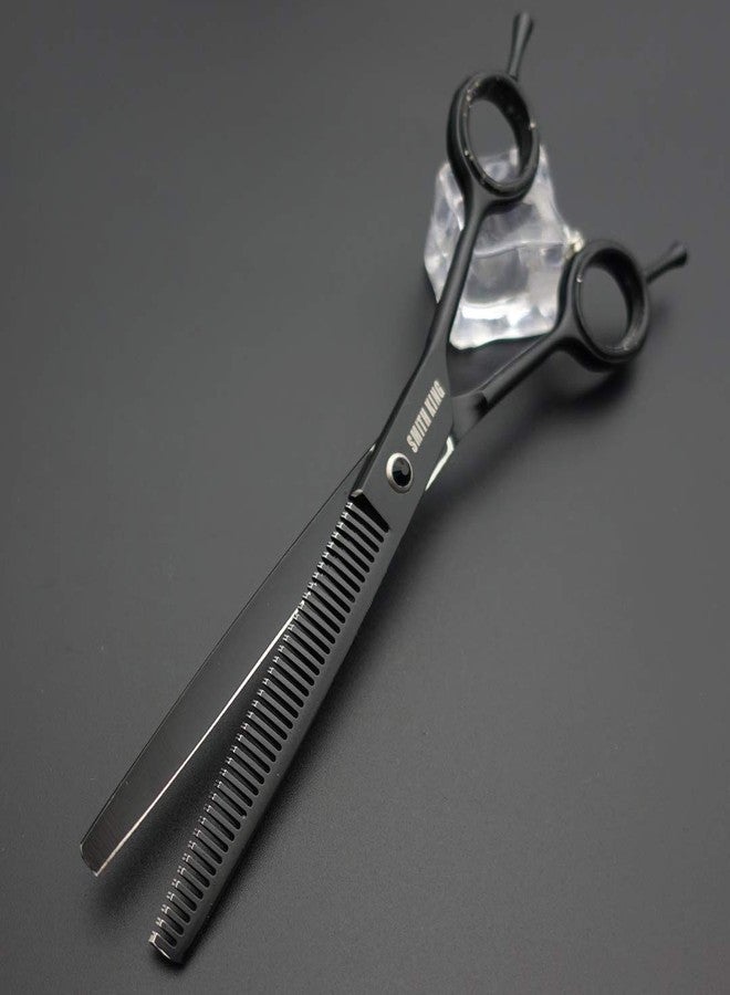 Smithking 7.0 inches Professional Dog Grooming Scissors Set Straight & thinning & Curved & chunkers & comb 5pcs in 1 Set for left-handed & right handed Black - Image 5